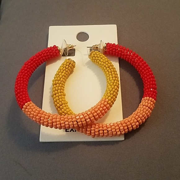 Express Jewelry - Express Multicolored seeded hoops.